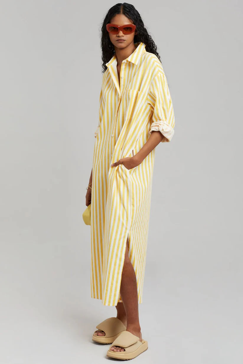 Women's Rayon Blend Long-Sleeve Cala Shirt Dress